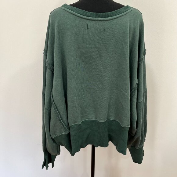 CURRENT! We The Free Camden Cropped Sweatshirt, New, XL, Green - Picture 6 of 7